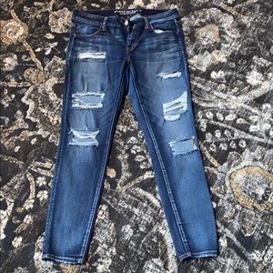 American eagle distressed jeans medium dark wash